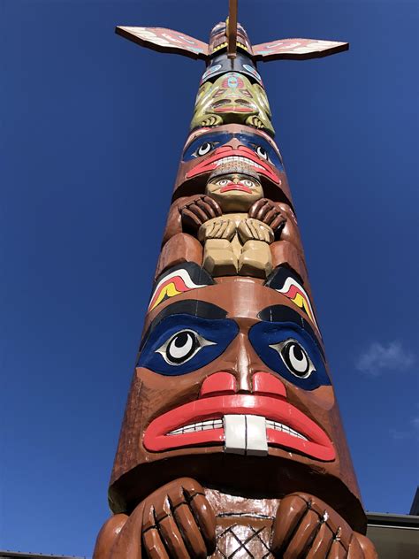 Haida-Style <b>Totem</b> <b>Pole</b> By Tsimshian Artist Moses Alexcee Located in Coeur d'Alene, ID Moses Alexcee was a prolific Tsimshian maker from Prince Rupert who frequently carved for William Webber, the owner of the iconic Thunderbird Scenery Shop in Vancouver, BC. . Aboriginal totem pole